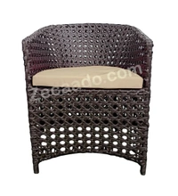 Zecado Zeus 4 Seater Patio Coffee Table Set in Brown Corduroy Finish with Off-White Cushion - Brown, Off-White