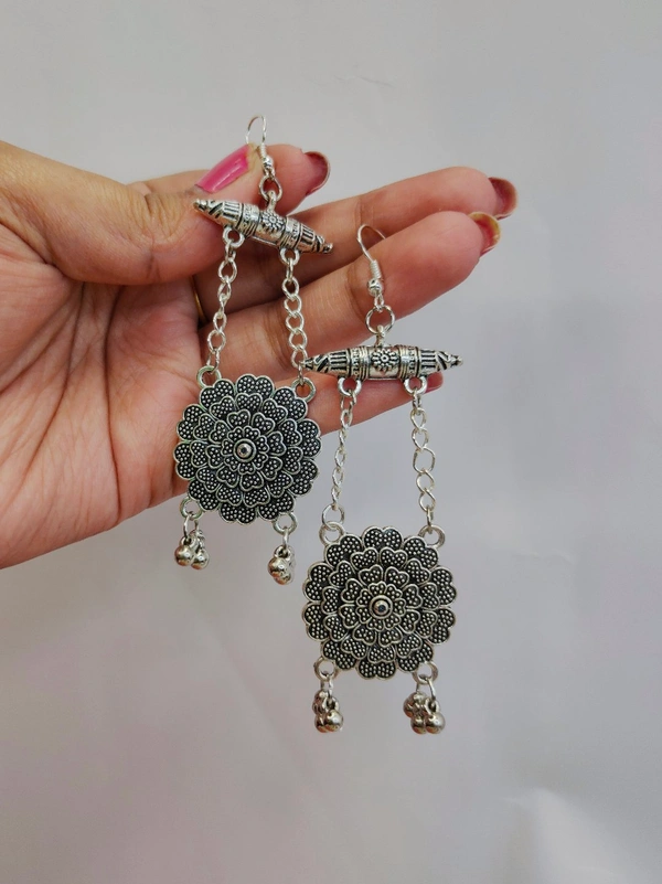 Unique Black & Yellow Durga Oxidised Set.  - Yellow & Black