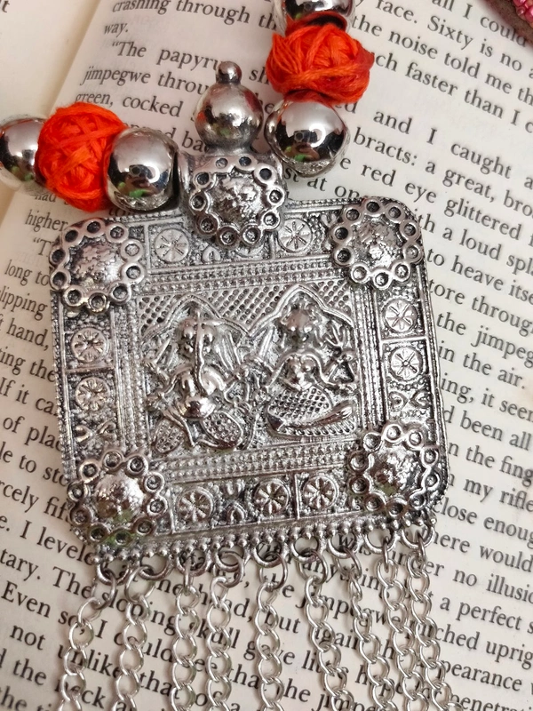 Orange Oxidised Set- Ethnic Jewellery - Orange