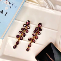 Maroon Stone Drop Earring