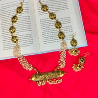 Pearl Navratri Special Necklace With Earring Set