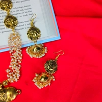 Pearl Navratri Special Necklace With Earring Set