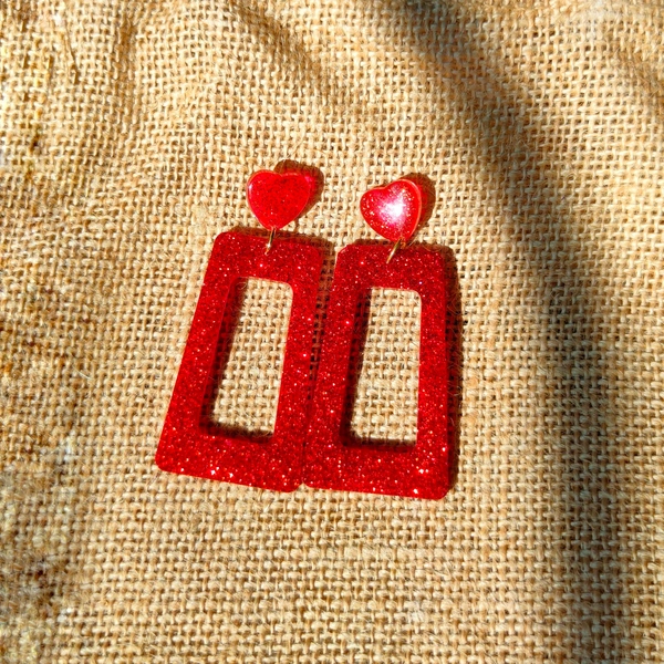 Royal Red Drop - Resin Earring.