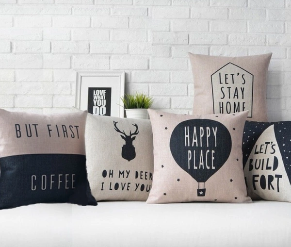 CITY BEST MART Text Printed Cushion Covers - 16*16