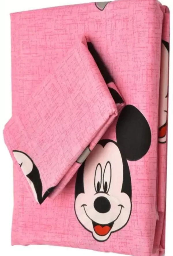 CITY BEST MART 144 TC Cartoon Fitted Bedsheet - Fitted, Pink