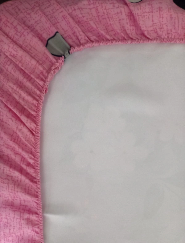 CITY BEST MART 144 TC Cartoon Fitted Bedsheet - Fitted, Pink