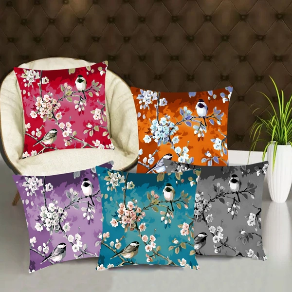 CITY BEST MART Beautiful jute Cushion Covers (Pack of 5) - 16*16