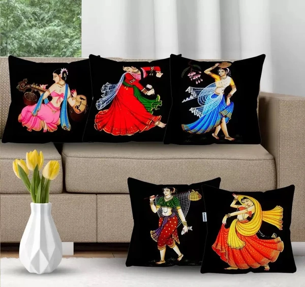 CITY BEST MART Premium Cushion Covers - 16*16, Black