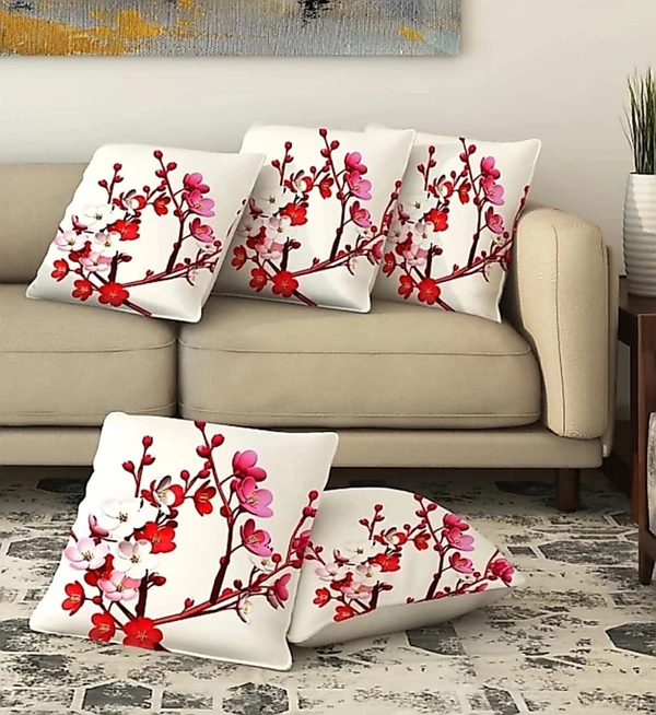 CITY BEST MART Premium Cushion Covers - 16*16, Red Leaves