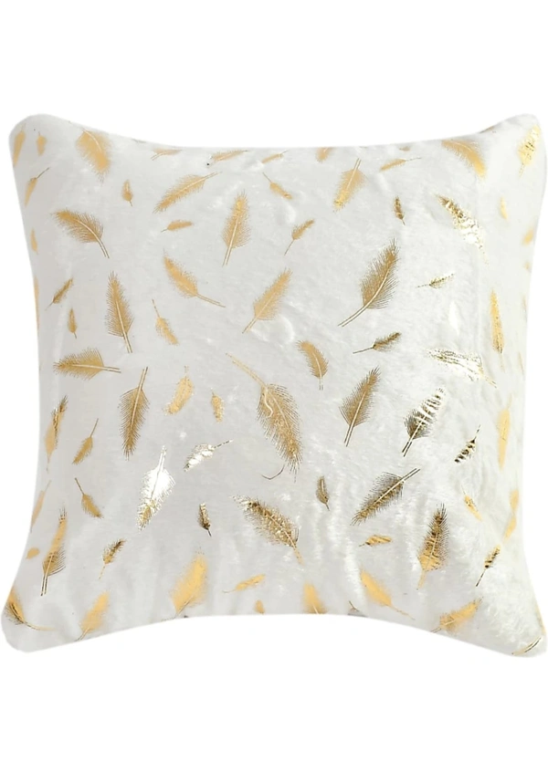 CITY BEST MART STYLISH FUR CUSHION COVERS ( PACK OF 5)  - White