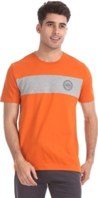U.S. POLO ASSN. Solid Men Round Neck Orange T-Shirt - orange , L