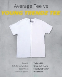 Young trendz Printed Men Round Neck Yellow T-Shirt - grey, M