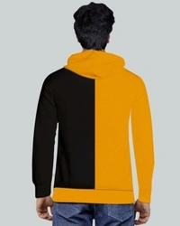 FastColors Full Sleeve Printed, Color Block Men Sweatshirt - Yellow_black, L