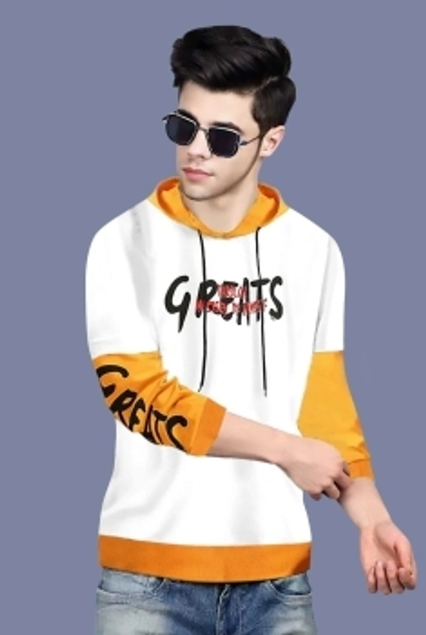 FastColors Full Sleeve Printed, Color Block Men Sweatshirt - Yellow_black, L