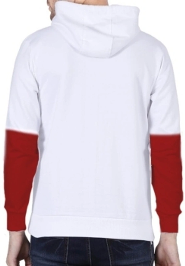 FastColors Printed Men Hooded Neck White, Red T-Shirt - White , L