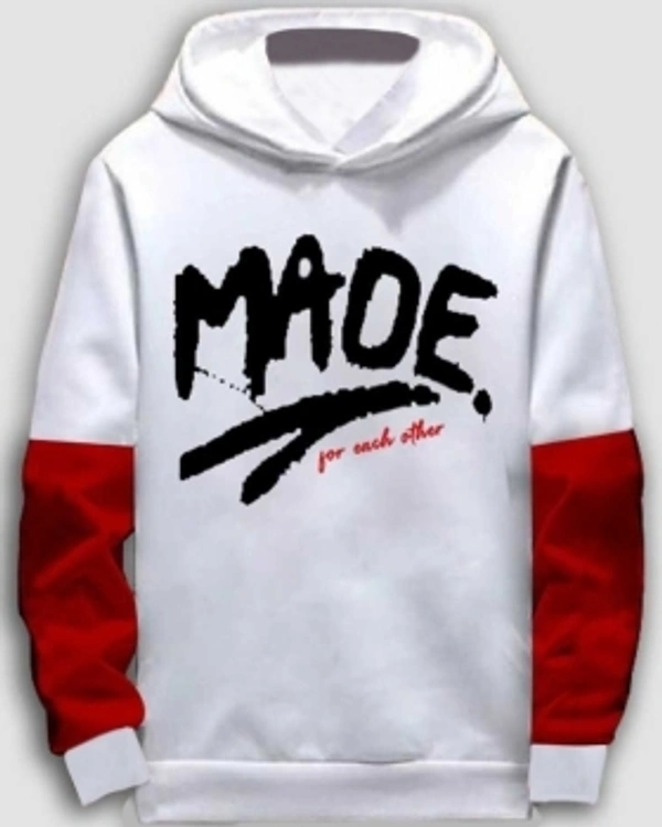 FastColors Printed Men Hooded Neck White, Red T-Shirt - White , XL