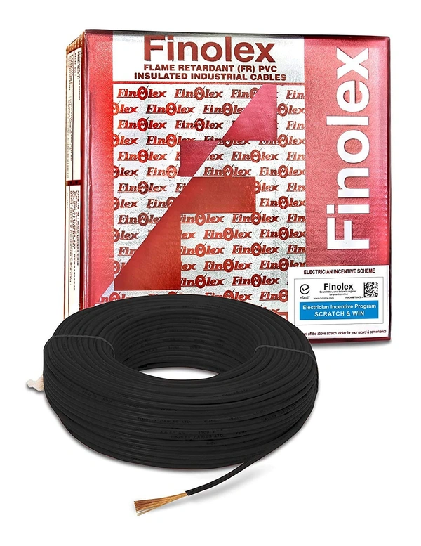 FINOLEX 2.5 sq.mm single core flexible wire - 90 mtr - Black