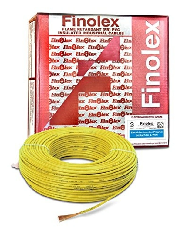 FINOLEX 1.5 sq.mm single core flexible wire - 90 mtr - Yellow
