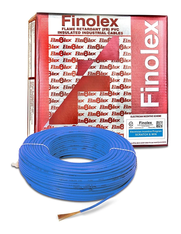 FINOLEX 1.0 sq.mm single core flexible wire - 90 mtr - Blue