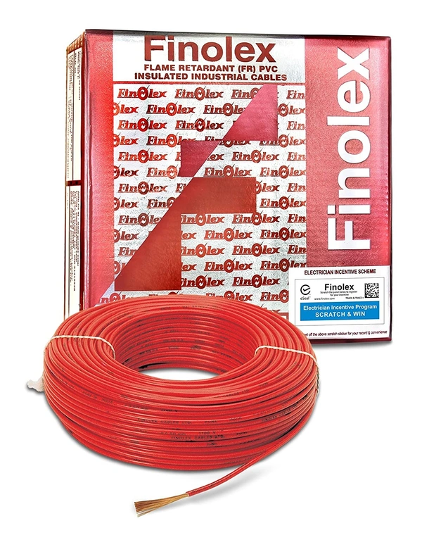 FINOLEX 1.0 sq.mm single core flexible wire - 90 mtr - Red