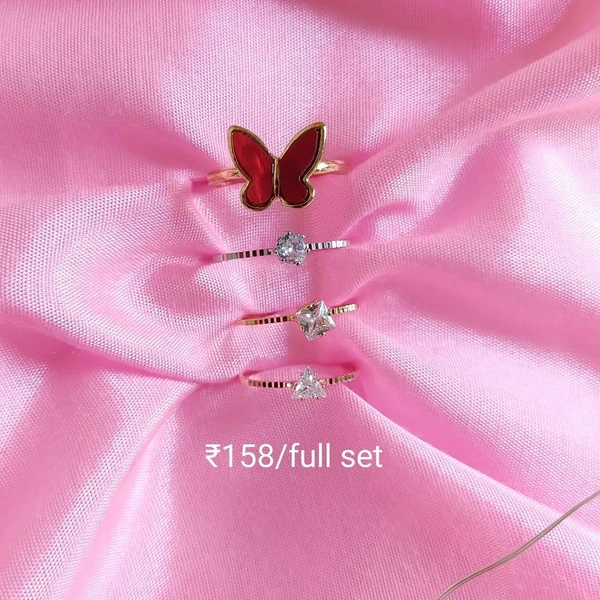 Butterfly Ring Set(Ruby)