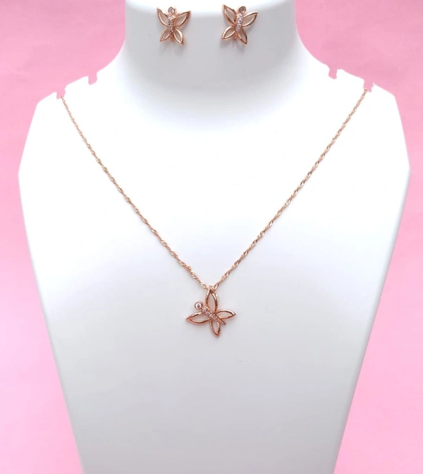 Butterfly Pendant And Studd Set