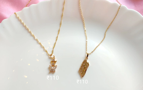 Dainty Gold Neckpiece  - Design 1 (from left)