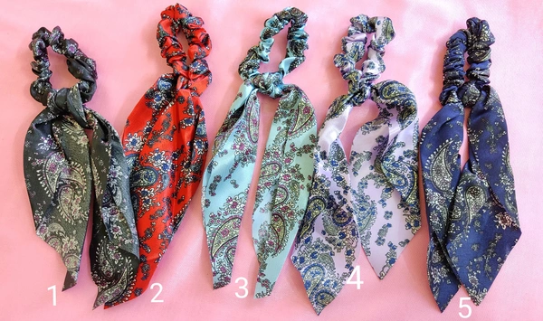 Satin Scarf Scrunchies  - Design 5
