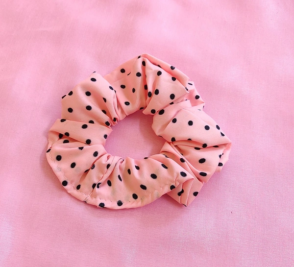 Polka Scrunchies  - Dark Grey