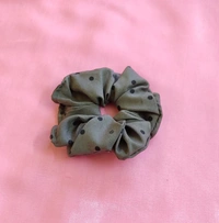 Polka Scrunchies  - Dark Grey