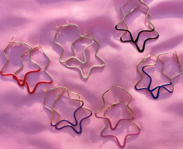 Star Hoops - Red