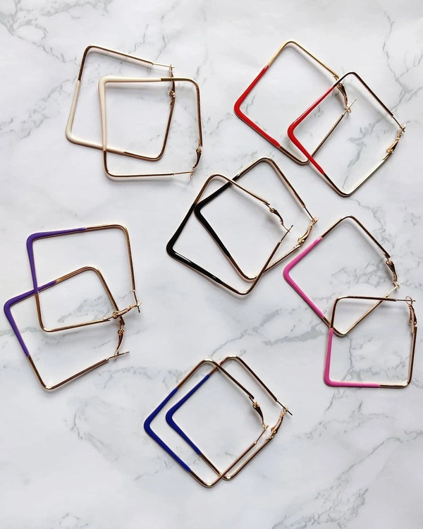 Square Hoops  - Purple