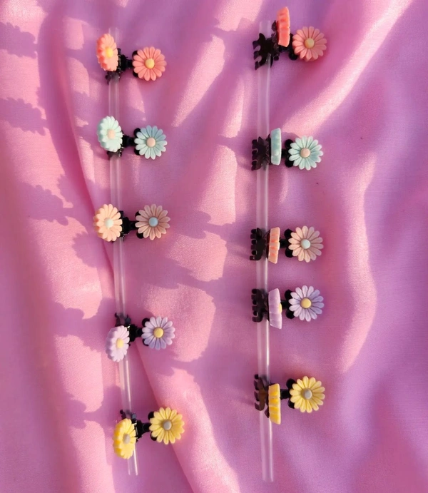 Daisy Baby Hair-clips  - Peach