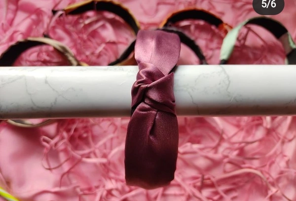 Satin Knot Hairband - Brown