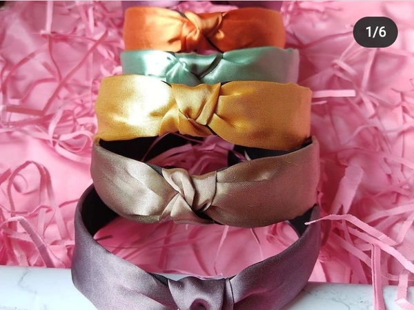 Satin Knot Hairband - Brown