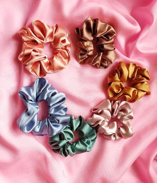 Premium Satin Scrunchies 50 - Rosegold