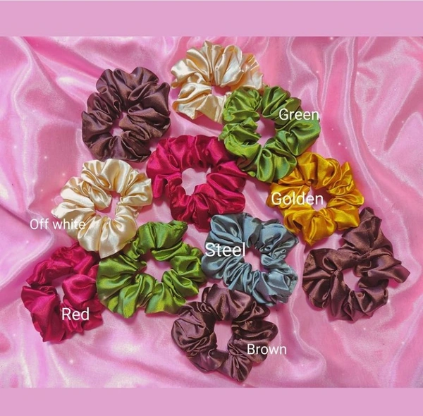 Thick Satin Scrunchies - Golden