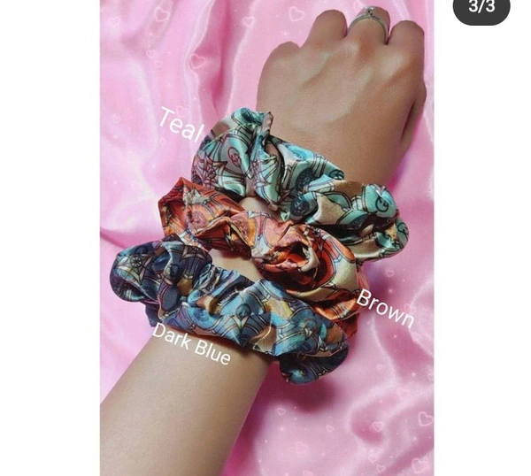 Luxury Themed Satin Scrunchies - Red