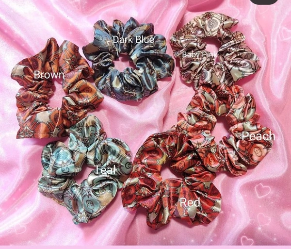 Luxury Themed Satin Scrunchies - Red