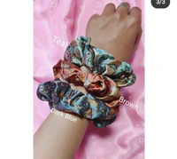 Luxury Themed Satin Scrunchies - Teal