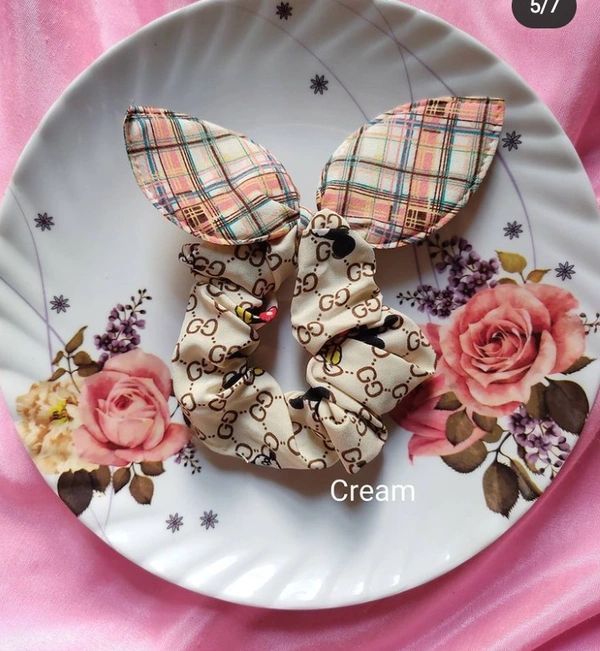 Jumbo Bunny Scrunchies - Red
