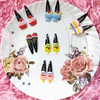Kawai HairClips  - Yellow Smiley Popsicles