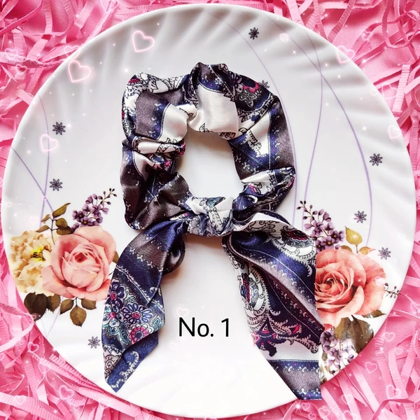 Satin Scarf Scrunchies (set 3) - No. 1