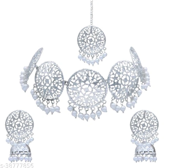 Catalog Name:*Shimmering Beautiful Jewellery Sets*Base Metal: AlloyPlating: Silver PlatedStone Type: Cubic ZirconiaSizing: AdjustableType - Free, silver