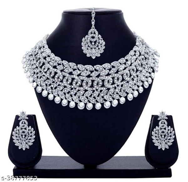 Catalog Name:*Shimmering Beautiful Jewellery Sets*Base Metal: AlloyPlating: Silver PlatedStone Type: Cubic ZirconiaSizing: AdjustableType - Free, silver
