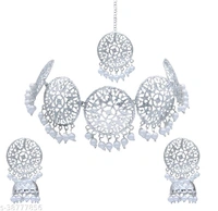 Catalog Name:*Shimmering Beautiful Jewellery Sets*Base Metal: AlloyPlating: Silver PlatedStone Type: Cubic ZirconiaSizing: AdjustableType - Free, silver