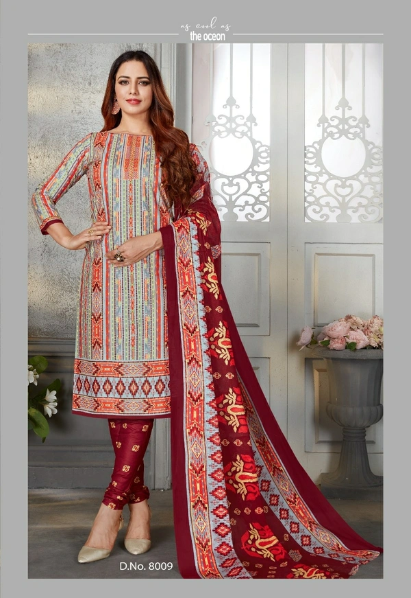 3Pc Unstitched Cotton Suit