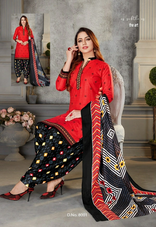 Cotton Unstitched Suit, 3Pc