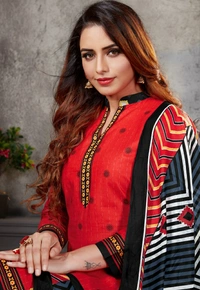 Cotton Unstitched Suit, 3Pc