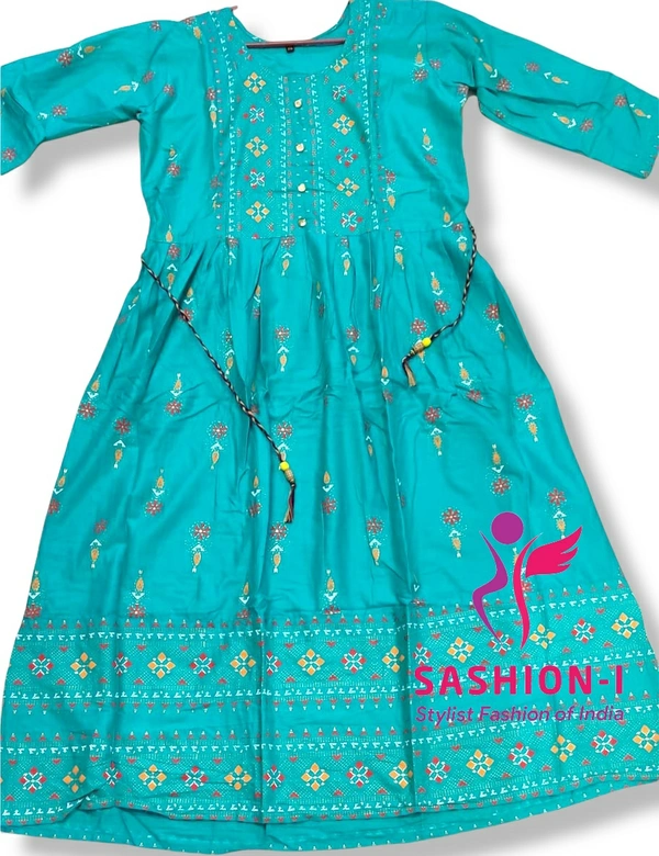 Stitched Full Length "XL" Kurti - Ocean Green Color